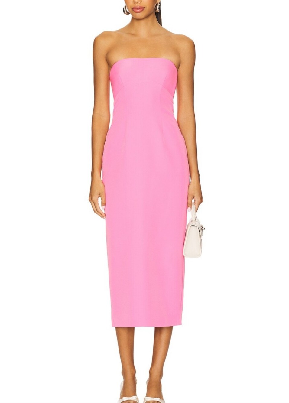 Lovers + Friends from Revolve Strapless Pink Midi Sheath Dress size XS NWTS